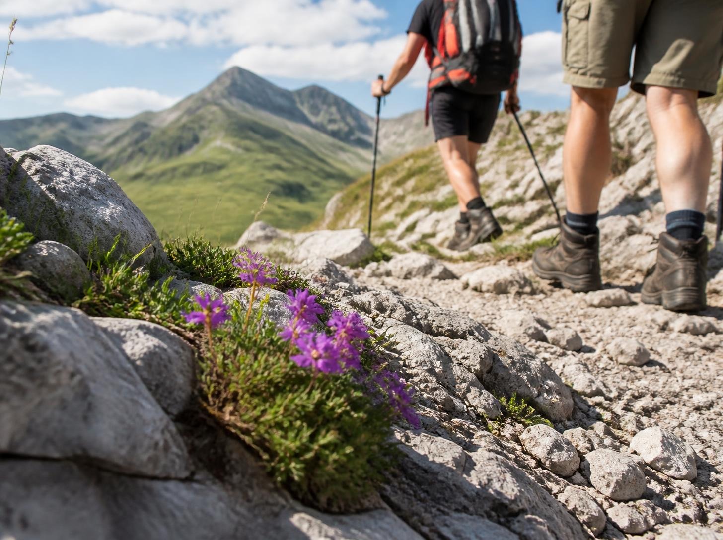 Alpine Wegpassage am Nebelhorn