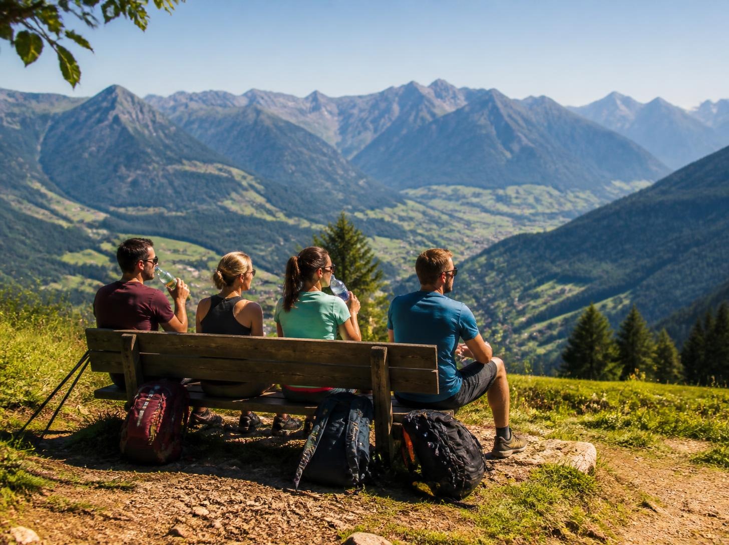 Pause mit Ausblick über das Allgäu